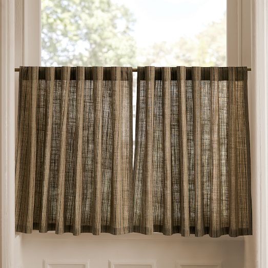 Pierce & Ward Twill Stripe Cafe Curtain by West Elm