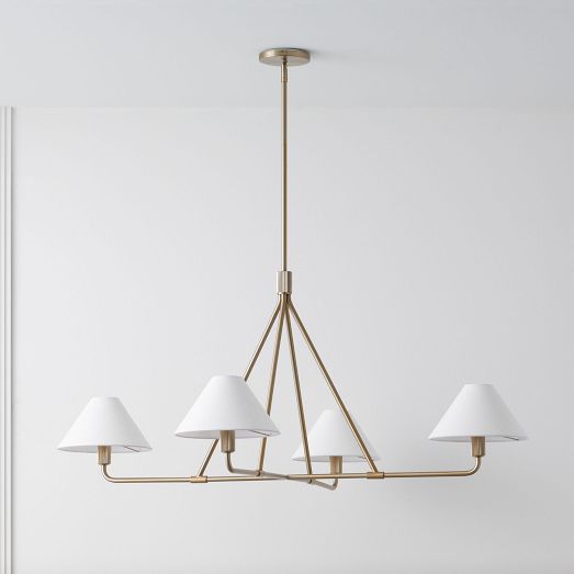 Beatrix Chandelier (46") - Linen Shades by West Elm