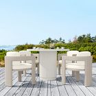 Fluted Outdoor Bistro Table (44") &amp; Westport Barrel Dining Chairs Set