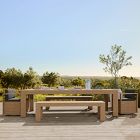Telluride Outdoor Extendable Table (76"&ndash;106"), Benches (66") &amp; Swivel Dining Chairs Set
