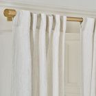 Open Box: European Flax Linen Blackout Curtain (48"W x 96"L) - Charcoal Pinstripe