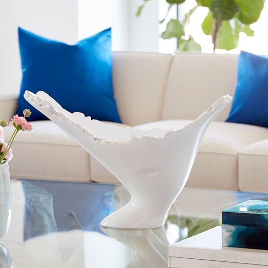 Burled Glossy White Vase by West Elm