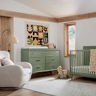Mid-Century 6-Drawer Wide Dresser with Removable Topper (56")