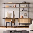 Pierce Wall Desk w/ Narrow Storage Shelf Unit (92"&ndash;134")
