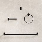 Reeded Bathroom Hardware - Matte Black