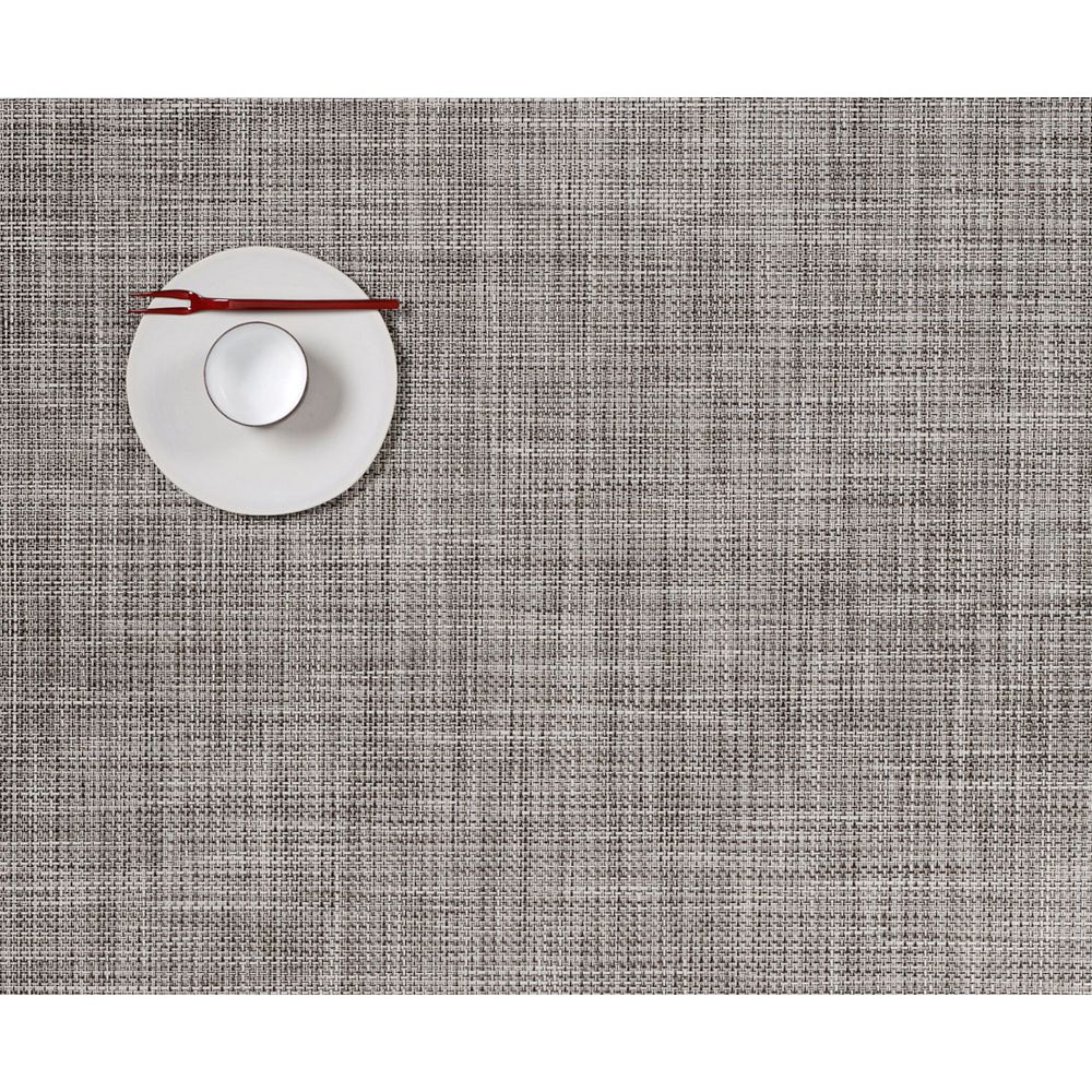 Chilewich Easy-Care Mini Basketweave Placemats - Gravel, Set of 4