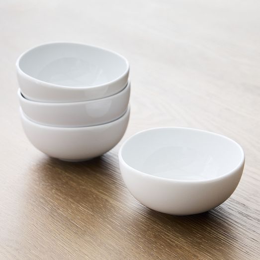 Organic Porcelain Dip Bowls (Set of 4) by West Elm