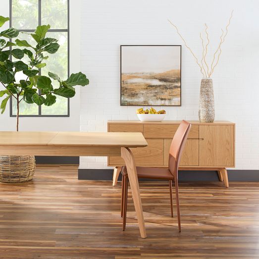Curved Splayed Leg Extendable Dining Table (63" - 83") by West Elm