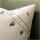 Embroidered Skier Pillow Cover