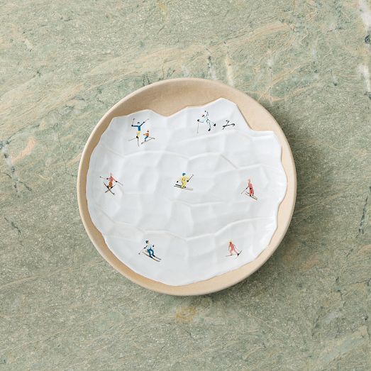 Holiday Skier Figural Salad Plate Sets by West Elm