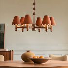 Pierce &amp; Ward 6-Light Wood Chandelier (32")