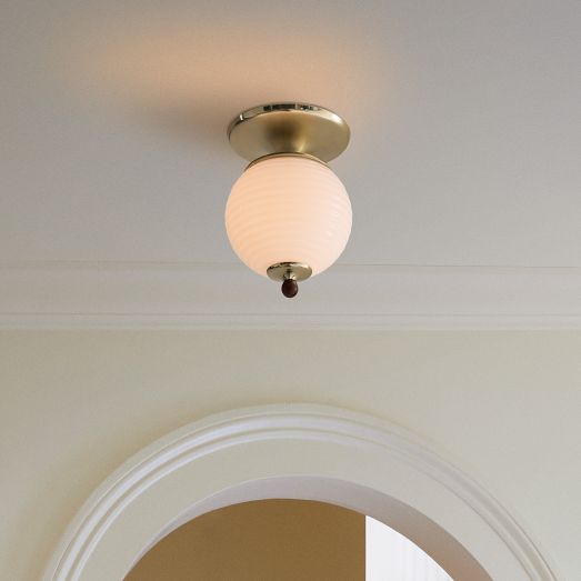 Pierce & Ward Ribbed Globe Flush Mount (6") by West Elm
