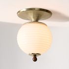 Pierce &amp; Ward Ribbed Globe Flush Mount (6")