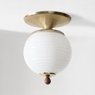 Pierce &amp; Ward Ribbed Globe Flush Mount (6")