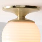 Pierce &amp; Ward Ribbed Globe Flush Mount (6")