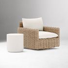 Westport Wicker Outdoor Slim Swivel Chair w/ Kos Side Table (18")