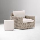 Westport Wicker Outdoor Slim Swivel Chair w/ Kos Side Table (18")
