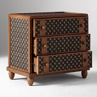 Pierce &amp; Ward 3-Drawer Fabric Inlay Grand Nightstand (28")