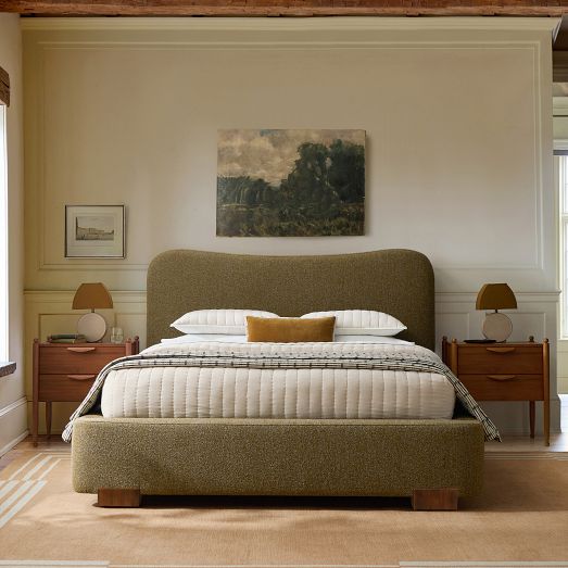 Pierce & Ward Sculpted Upholstered Bed by West Elm