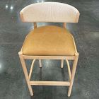 Open Box: Ezra Bar Stool (30.5"H) - Ludlow Leather Sesame, Blonde Frame