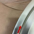 Open Box: Drum Storage Coffee Table (32") - Cerused White/Champagne Bronze