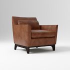 Open Box: Harvey Leather Chair - Weston Leather Molasses, Black