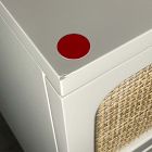 Open Box: Ida Nightstand (23") - White/Natural, Antique Brass