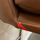 Open Box: Jack Metal Frame Bar Stool (30") - Vegan Leather Saddle, Champagne Bronze