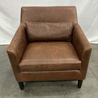 Open Box: Harvey Leather Chair - Weston Leather Molasses, Black