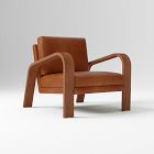 Open Box: Hugo Leather Chair - Saddle Leather Nut, Cool Walnut