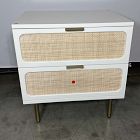 Open Box: Ida Nightstand (23") - White/Natural, Antique Brass