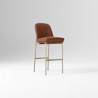 Open Box: Jack Metal Frame Bar Stool (30") - Vegan Leather Saddle, Champagne Bronze
