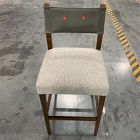 Open Box: Leather-Backed Bar Stool (30") - Nubuck Charcoal