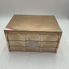 Open Box: Modern Shaped Jewelry Box, Grand (7.5") - Champagne