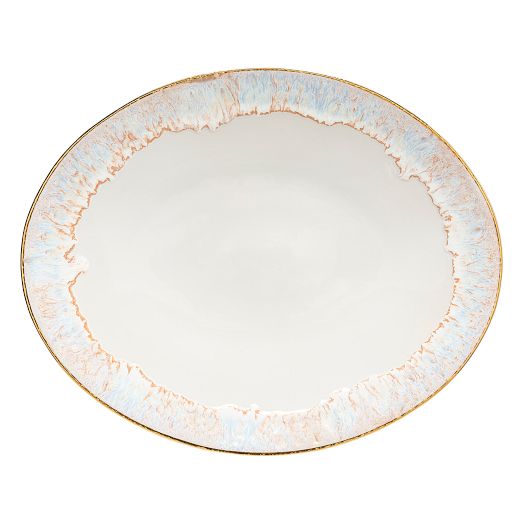 Casafina Taormina Stoneware Gold-Rimmed Serving Platter by West Elm