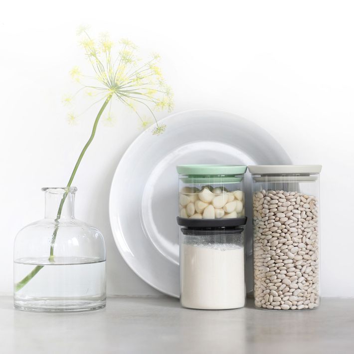 Brabantia Tasty+ Stackable Glass Food Jars (Set of 3)