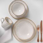 Casafina Taormina Stoneware Gold-Rimmed Dinner Plates (Set of 4)