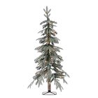 Pre-Lit Faux Natural Cut Flocked Alpine Tree (4'&ndash;6')