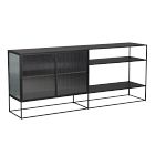 Ridged Glass &amp; Metal Buffet (35.5"&ndash;71")