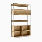 Industrial Solid Wood Open &amp; Closed Storage Bookcase (48")