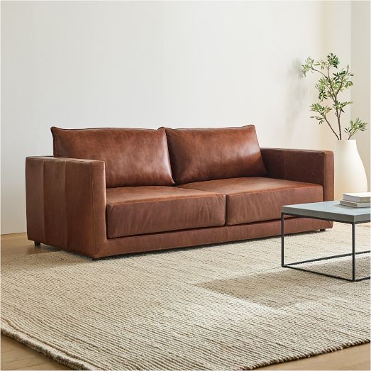 Melbourne Leather Sofa (76"-96") by West Elm