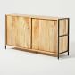Video 1 for Industrial Solid Wood Storage Shallow Media Console (44")