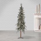 Pre-Lit Faux Natural Cut Flocked Alpine Tree (4'&ndash;6')