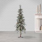 Pre-Lit Faux Natural Cut Flocked Alpine Tree (4'&ndash;6')
