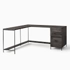Industrial Solid Wood Modular L-Shaped Desk (64") &amp; File Cabinet