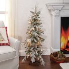 Pre-Lit Faux Natural Cut Flocked Alpine Tree (4'&ndash;6')