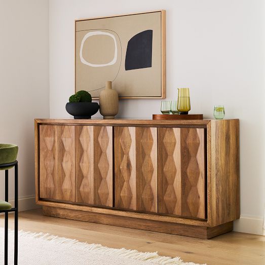Carved Pattern Solid Wood Buffet (72") by West Elm