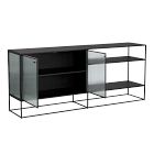 Ridged Glass &amp; Metal Buffet (35.5"&ndash;71")