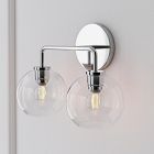 Sculptural 2-Light Globe Sconce - Clear (18")