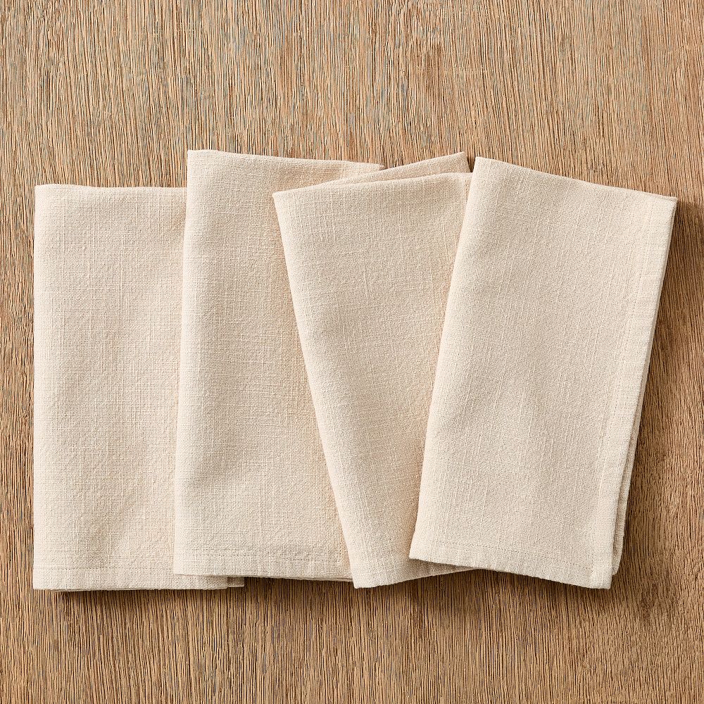 Slub Cotton 20" x 20" Napkin Sets - 20x20, Natural, Set of 8